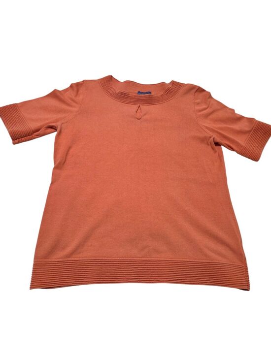 Pendleton Sweaters - Pendleton Short Sleeve Sweater Women's S Silk Blend Orange Keyhole Neck C35.1